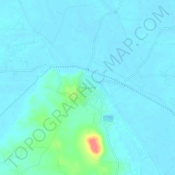 Pirpainti topographic map, elevation, terrain