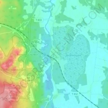 Järle topographic map, elevation, terrain