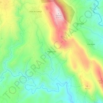 Rabacinas topographic map, elevation, terrain