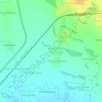 Rajapuram topographic map, elevation, terrain