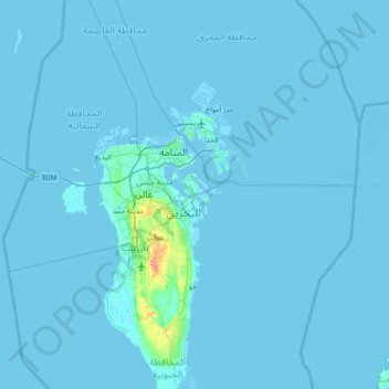 Sitra topographic map, elevation, terrain