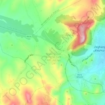Douar Oulad Elarbi topographic map, elevation, terrain
