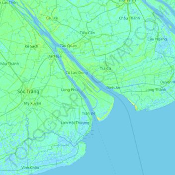 Cù Lao Dung topographic map, elevation, terrain