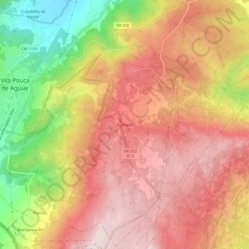 Guilhado topographic map, elevation, terrain