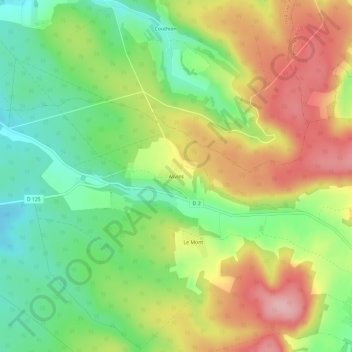 Asvins topographic map, elevation, terrain