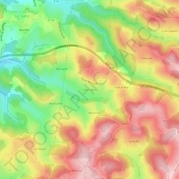 Chez Cœur topographic map, elevation, terrain
