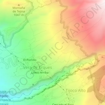 El Morro topographic map, elevation, terrain