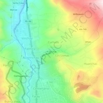 Acovichay topographic map, elevation, terrain