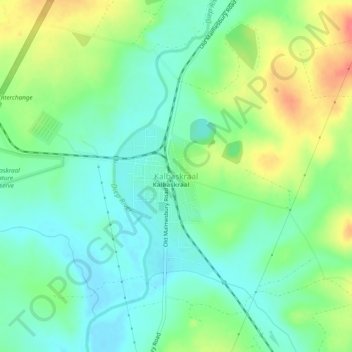 Kalbaskraal topographic map, elevation, terrain