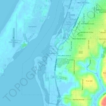 Bucksport topographic map, elevation, terrain