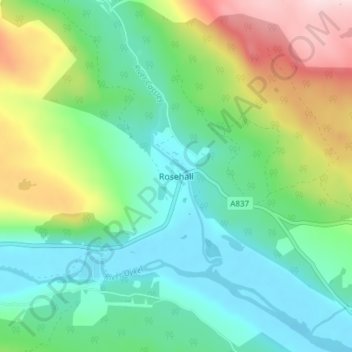 Rosehall topographic map, elevation, terrain