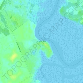 Hickory Bluff topographic map, elevation, terrain