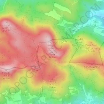 Rave topographic map, elevation, terrain