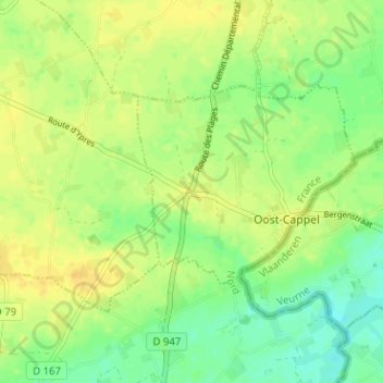 Les Cinq Chemins topographic map, elevation, terrain