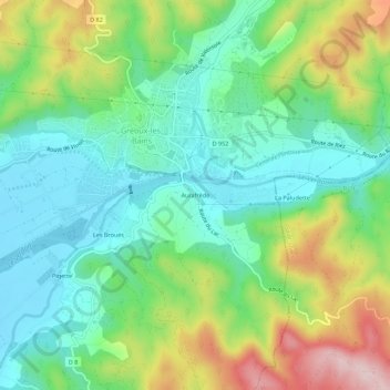 Aurafrède topographic map, elevation, terrain