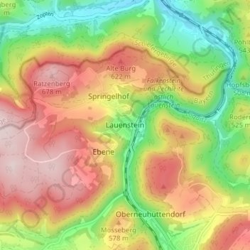 Lauenstein topographic map, elevation, terrain