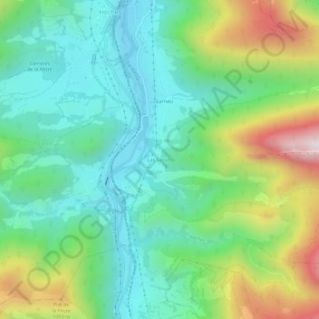 Las Sosses topographic map, elevation, terrain