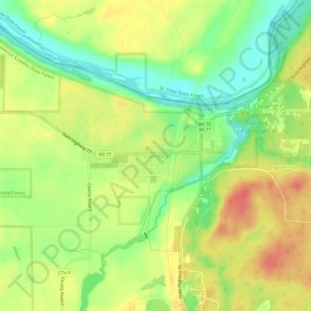 Danbury topographic map, elevation, terrain