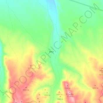 Balax topographic map, elevation, terrain