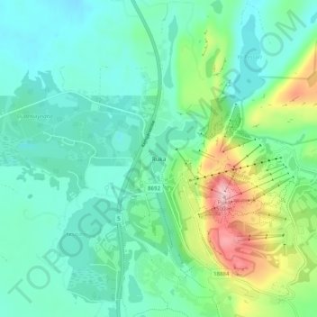 Ruka topographic map, elevation, terrain