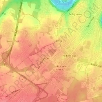 La Grande Vache topographic map, elevation, terrain