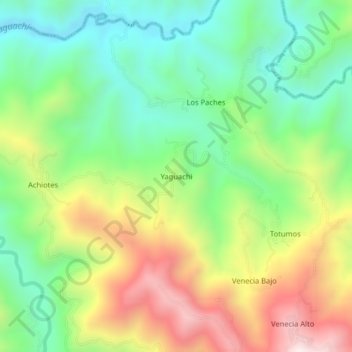Yaguachi topographic map, elevation, terrain