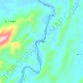 Rio Negro topographic map, elevation, terrain