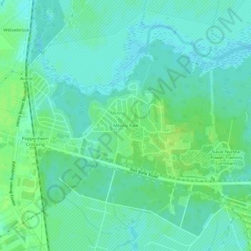 Menriv Park topographic map, elevation, terrain