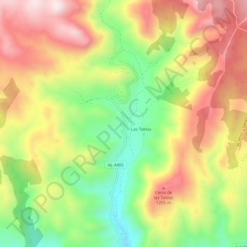 Las Aneas topographic map, elevation, terrain