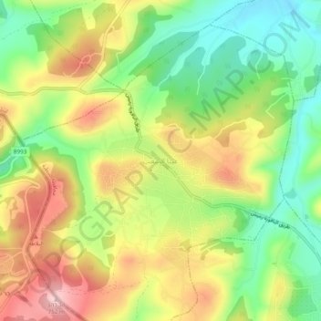 Ayta Ash Shab topographic map, elevation, terrain