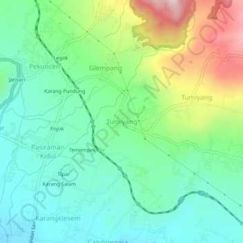 Tumiyang topographic map, elevation, terrain