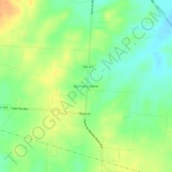 Big Foot Colonia topographic map, elevation, terrain