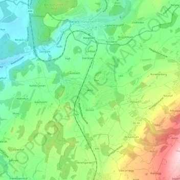 Moos topographic map, elevation, terrain