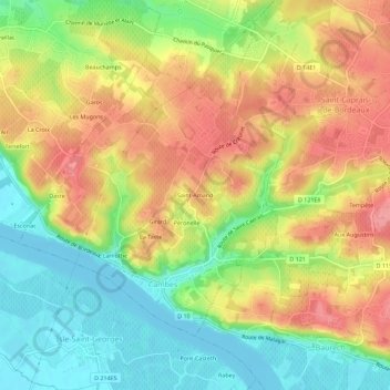 Saint-Amand topographic map, elevation, terrain