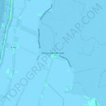 Ditzumerverlaat topographic map, elevation, terrain
