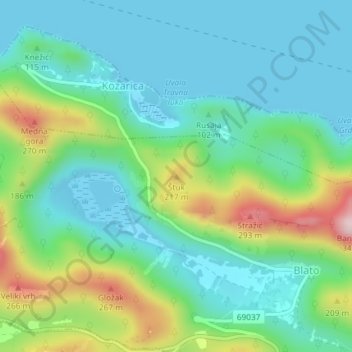 Štuk topographic map, elevation, terrain