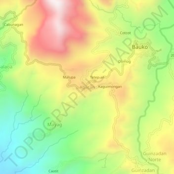 Abatan topographic map, elevation, terrain