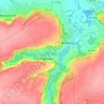 Le Rollet topographic map, elevation, terrain