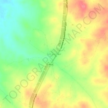 Sidi Lakhdar topographic map, elevation, terrain