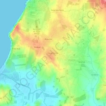 Casal Cochim topographic map, elevation, terrain