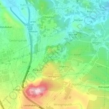 Rekasan topographic map, elevation, terrain