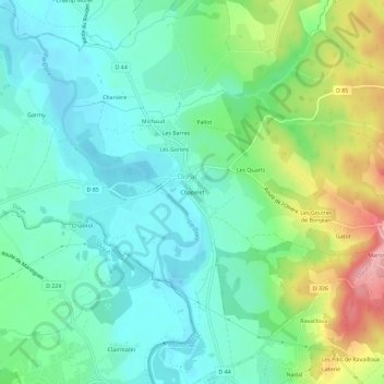 Chapelet topographic map, elevation, terrain