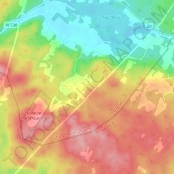 Hällede topographic map, elevation, terrain