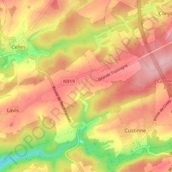 Grande Trussogne topographic map, elevation, terrain