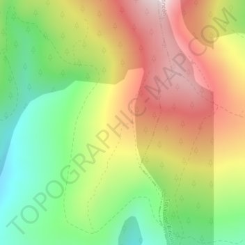 Coracho topographic map, elevation, terrain