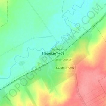 Peremetnoe topographic map, elevation, terrain