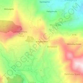 Ambalamaana topographic map, elevation, terrain