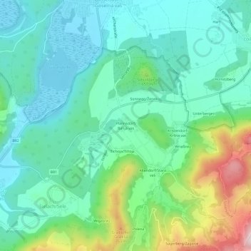 Pfannsdorf topographic map, elevation, terrain