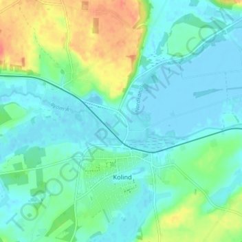 Kolindbro topographic map, elevation, terrain