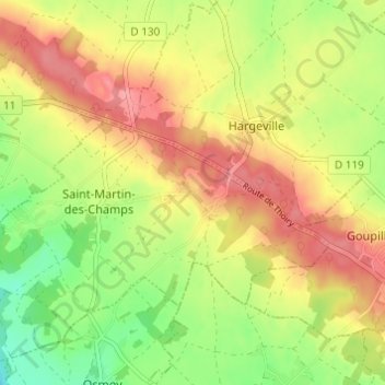 Elleville topographic map, elevation, terrain